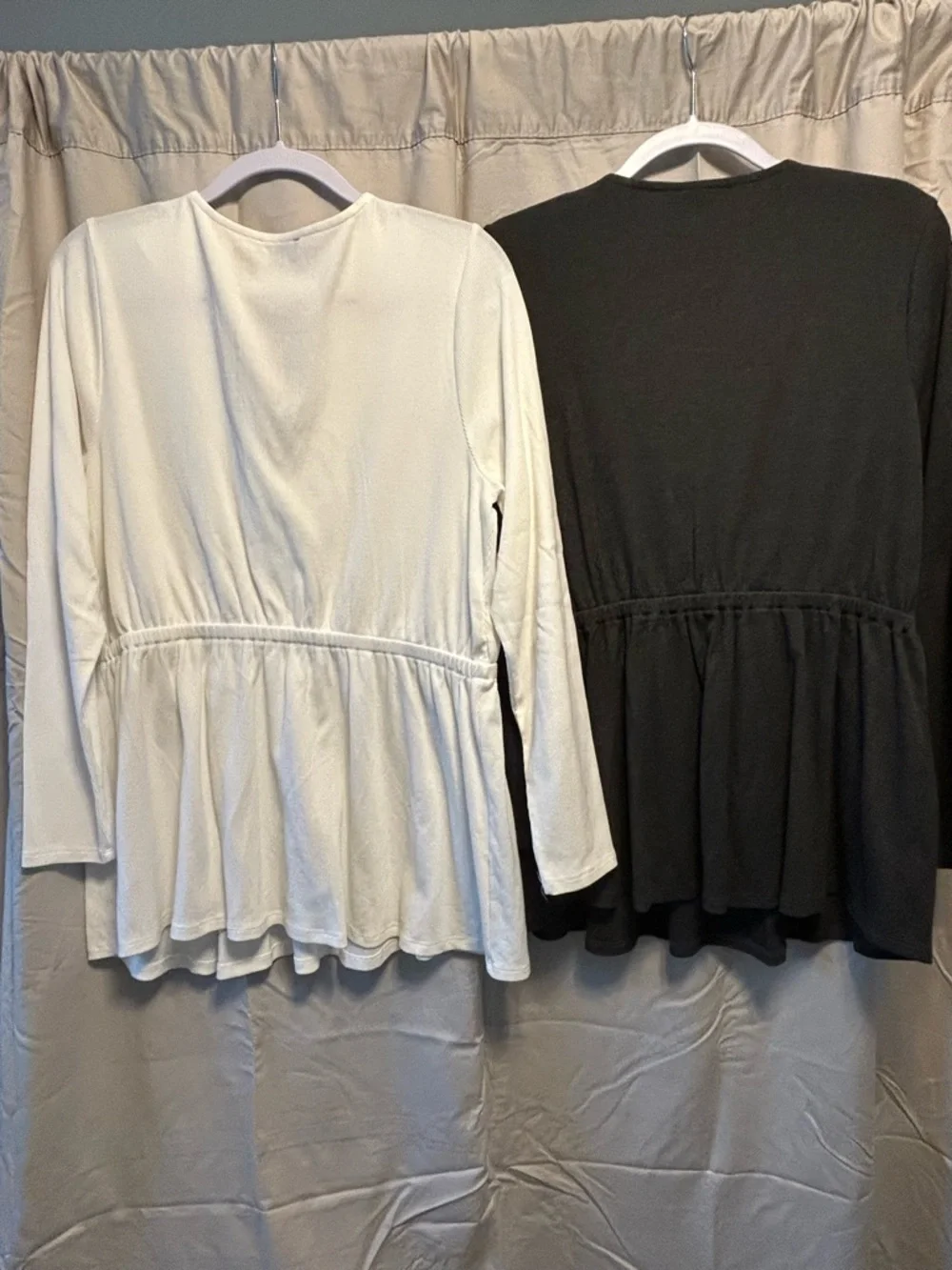 Lane Bryant White and Black Wrap-Front Long Sleeve Tops - Picture 7 of 7